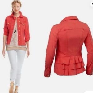 Cabi Women's Red Ruffled Jacket size M